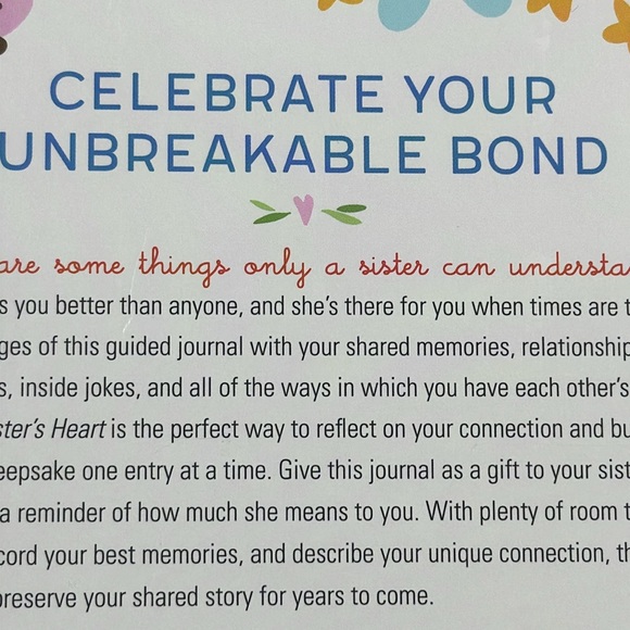 Adorable Journal Book for Sisters - “From a Sister’s Heart” - New & Never Used - Picture 10 of 12